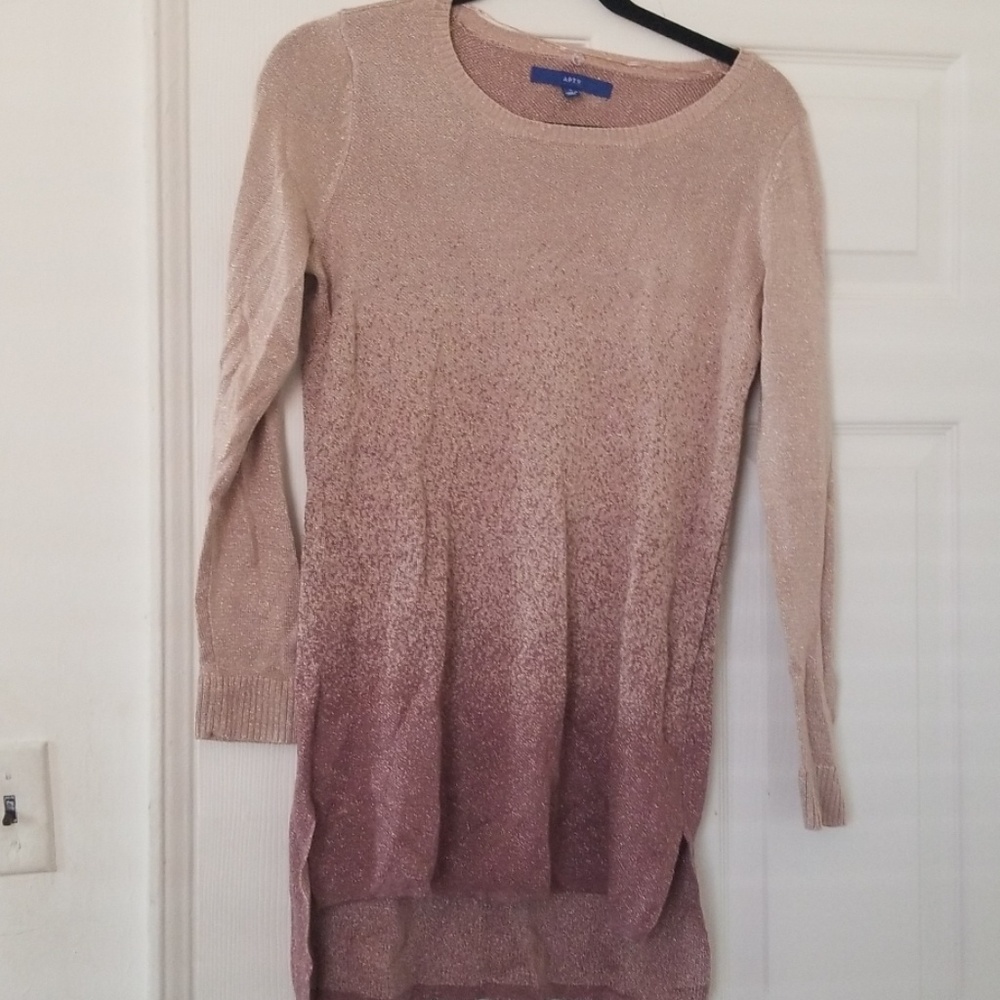 Ombre Rose Gold Metallic Sweater